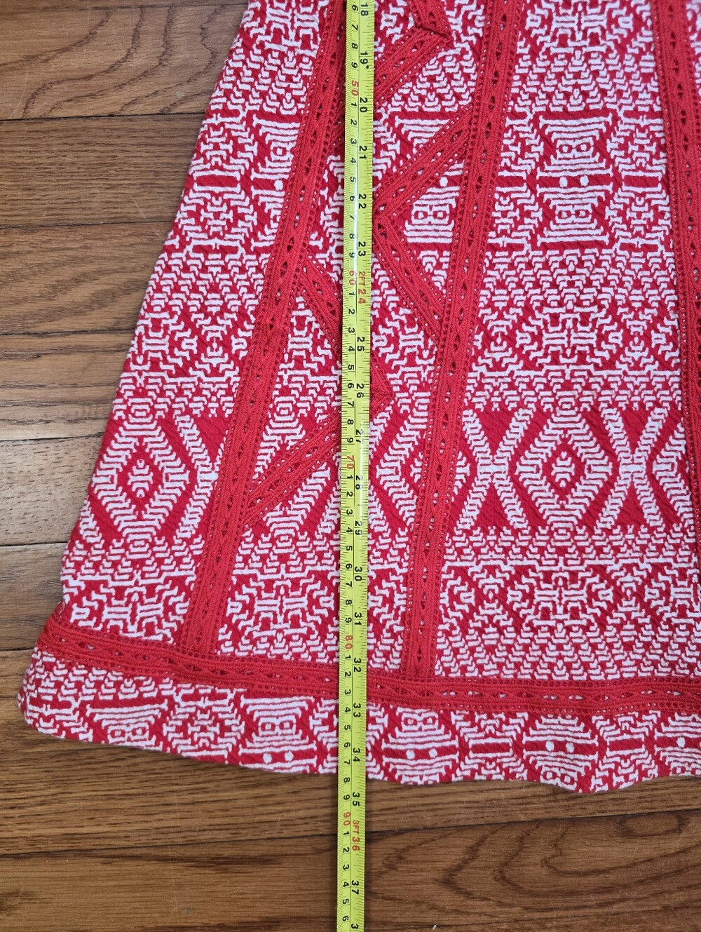 Maeve Emma Geometric Fit-Flare Embroidered Knit Dress Sz.0 Crochet Sleeveless - Picture 11 of 14